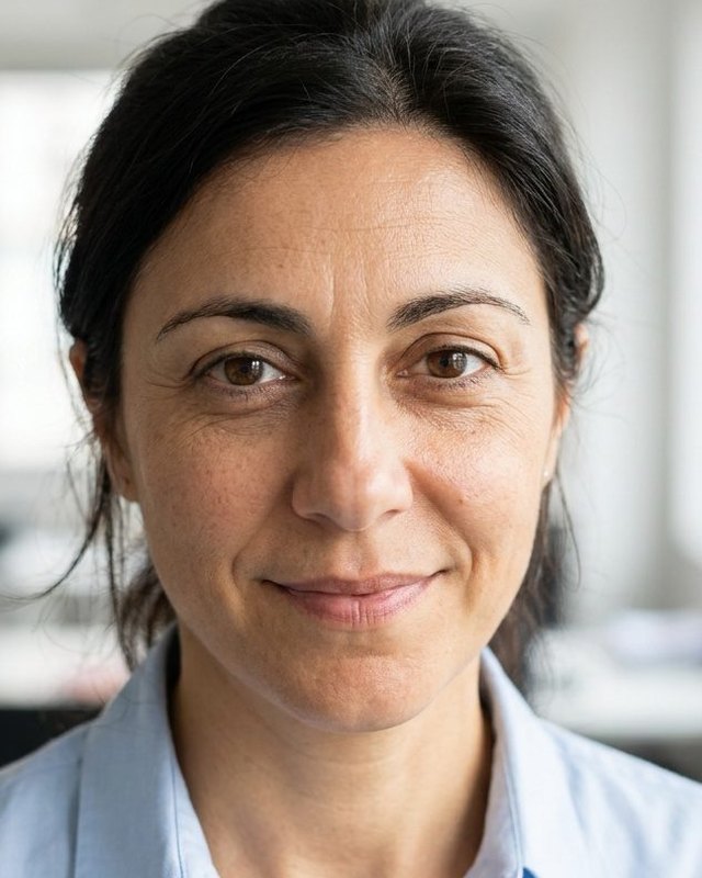 Resultado de StudioFace para una mujer de unos 40 años, a partir de una foto generada con IA
